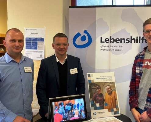 Auf dem Eberswalder Berufemarkt: war die gGmbH "Lebenshilfe" Wohnstätten Barnim mit einem eigenen Stand vertreten.